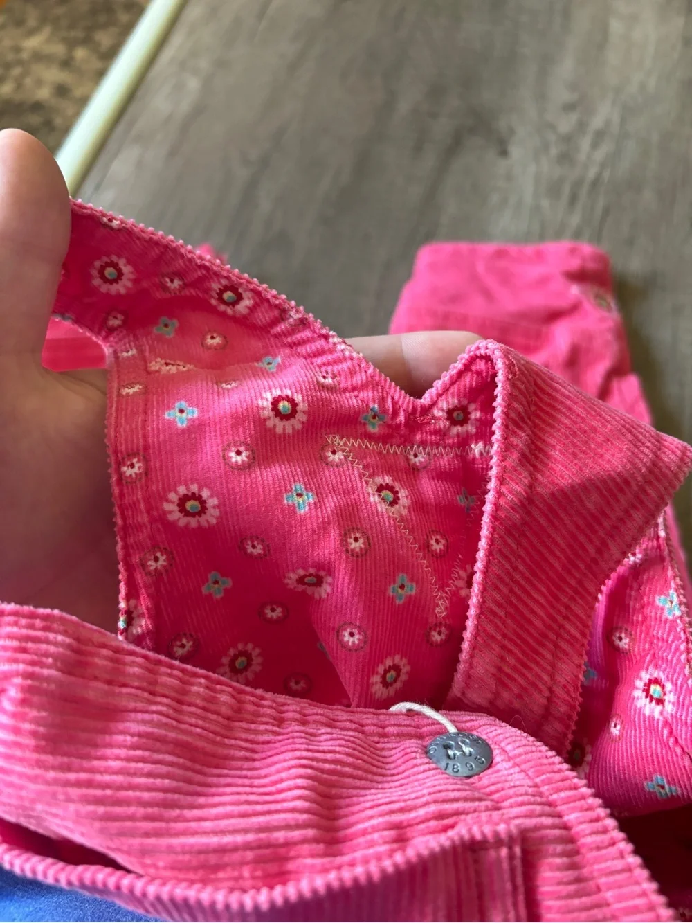 Vintage 2000s Y2K Oshkosh Overalls Bibs Vestbak Corduroy Floral Pink NWT 18M